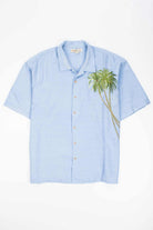 Embroidered Palm Tree Vintage Silk Hawaiian Shirt