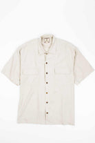 Vintage Tan Double Pocket Silk Hawaiian Shirt