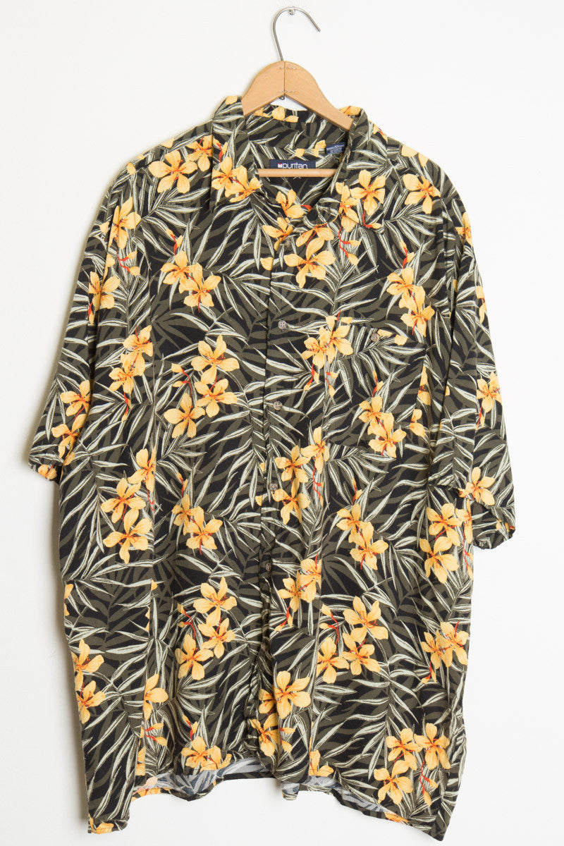 Orange Flower Vintage Hawaiian Shirt