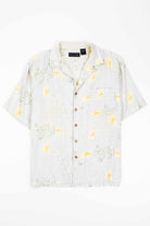 Light Yellow Floral Pocket Hawaiian Shirt