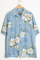 Blue Hibiscus Vintage Hawaiian Shirt