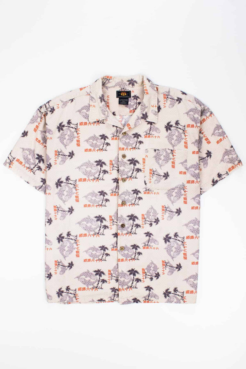 Vintage Japanese Koi & Katakana Camp hawaiian Shirt