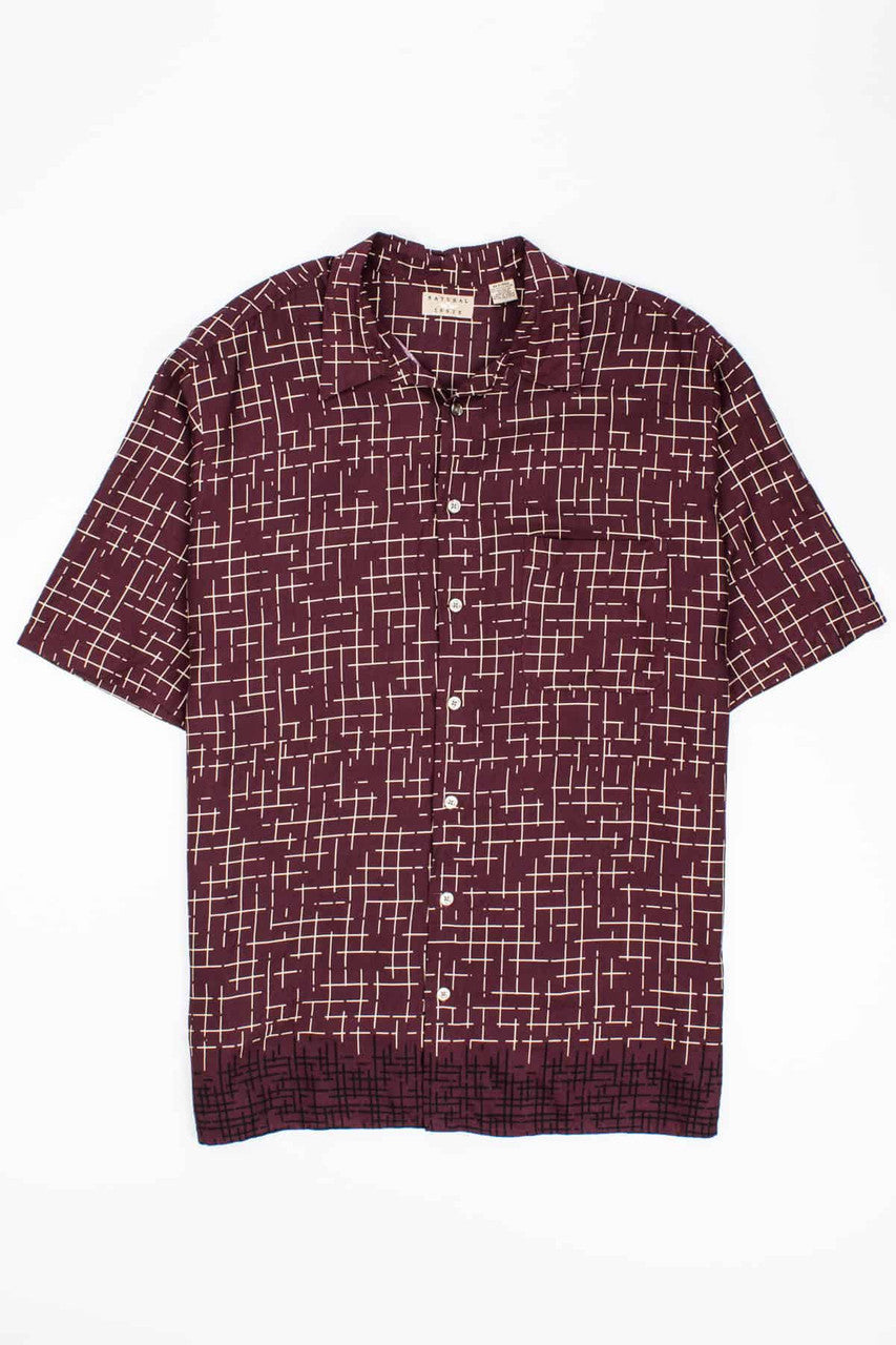 Vintage Marroon Printed Hawaiian hirt