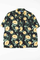 Black & Yellow Floral Hawaiian Shirt