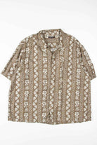 Brown Patterned Hawaiian Shirt