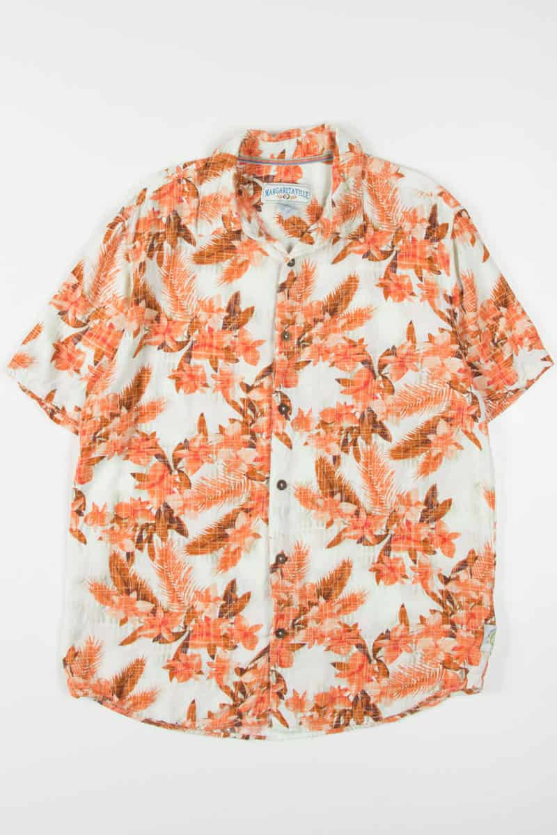 Orange Flowers Margaritaville Hawaiian Shirt