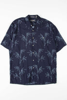 Navy Bamboo Outline Hawaiian Shirt