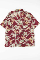 Burgundy Floral Hawaiian Shirt