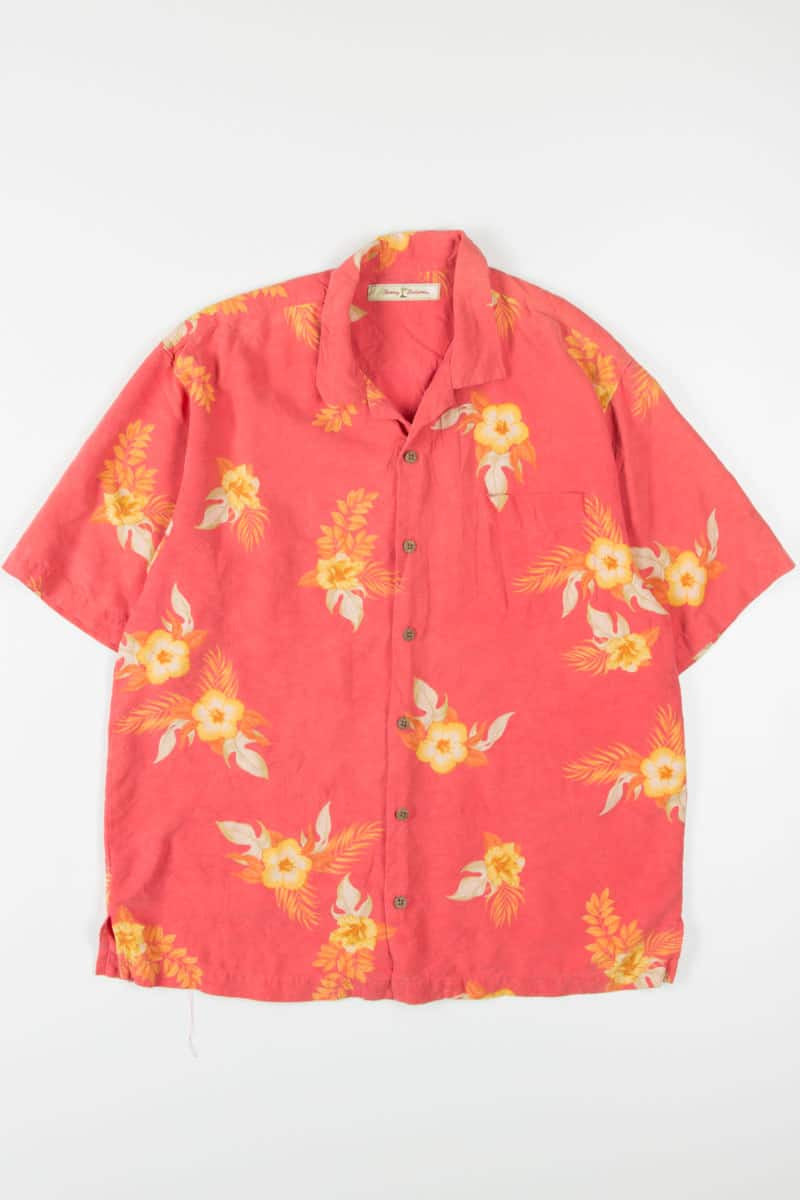 Coral Floral Tommy Bahama Hawaiian Shirt
