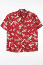 Red Contrast Leaves Hawaiian Shirt