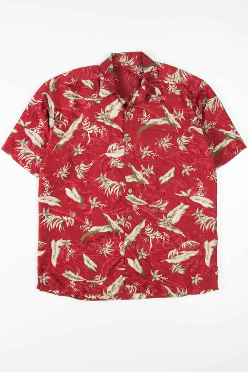 Red Contrast Leaves Hawaiian Shirt