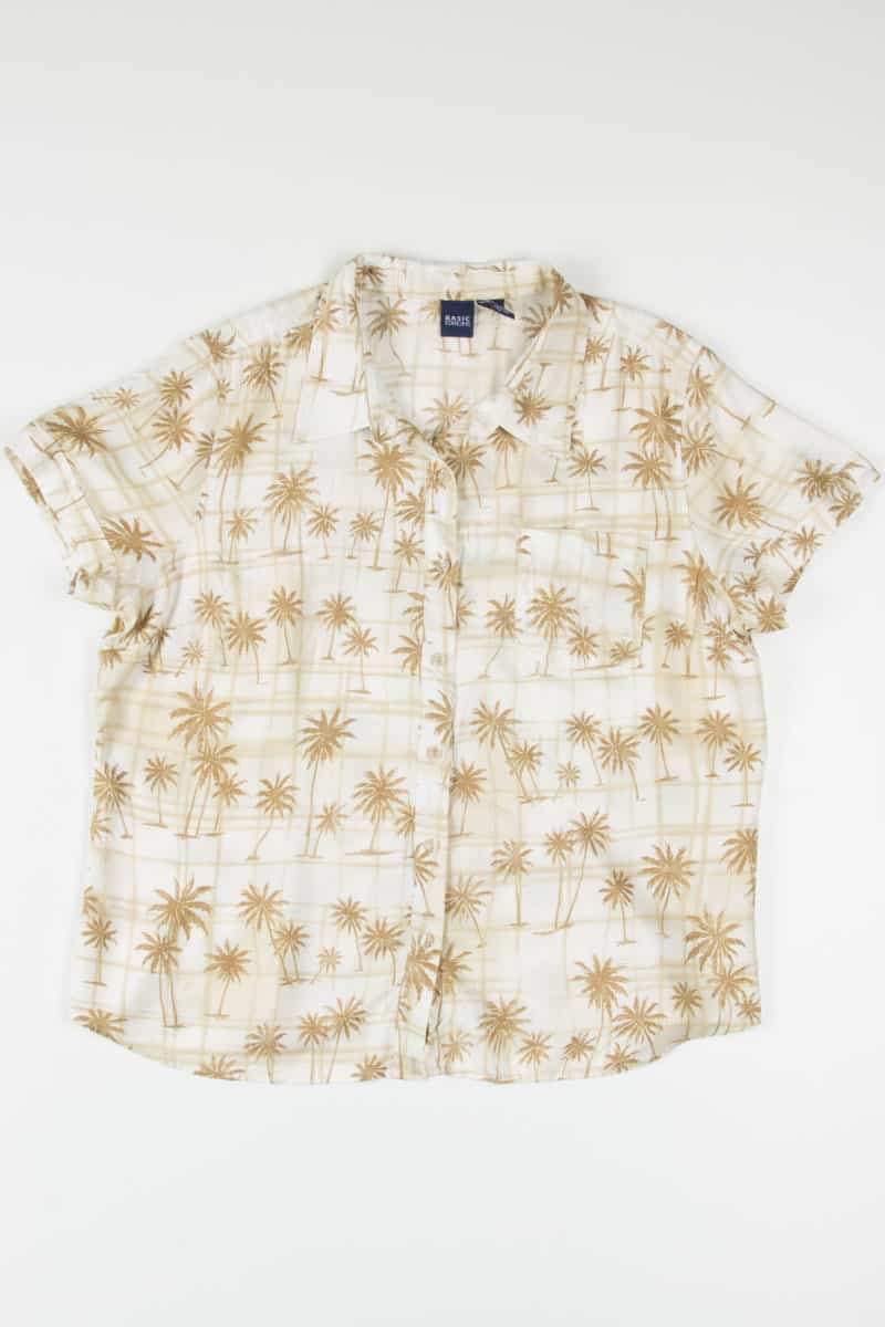 Tan Palm Tree Woman's Hawaiian Shirt