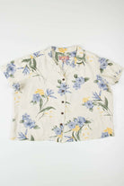Beige & Blue Floral Hawaiian Shirt