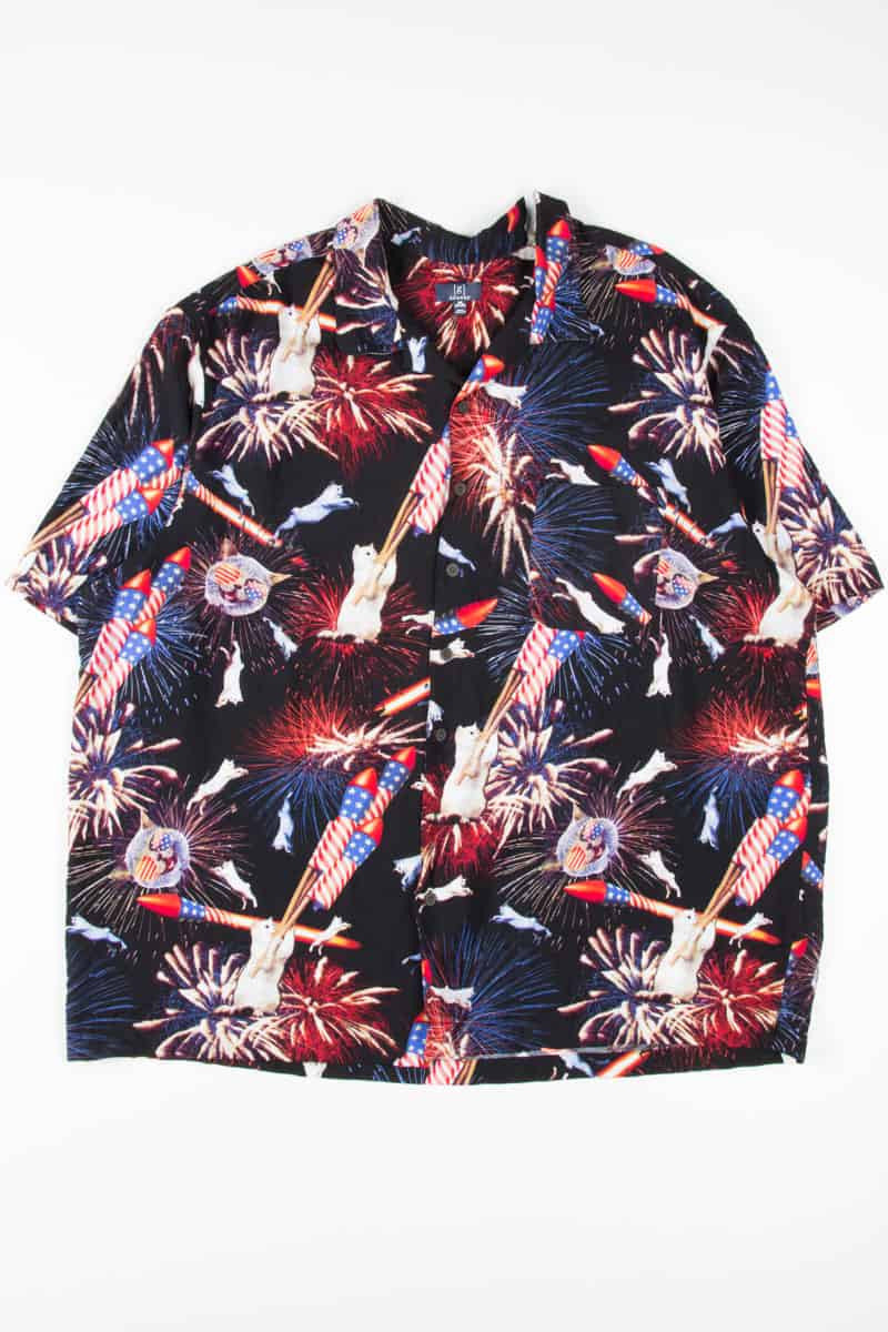 Fourth of July Cats Hawaiian Shirt
