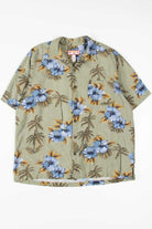 Olive Hibiscus Hawaiian Shirt 1