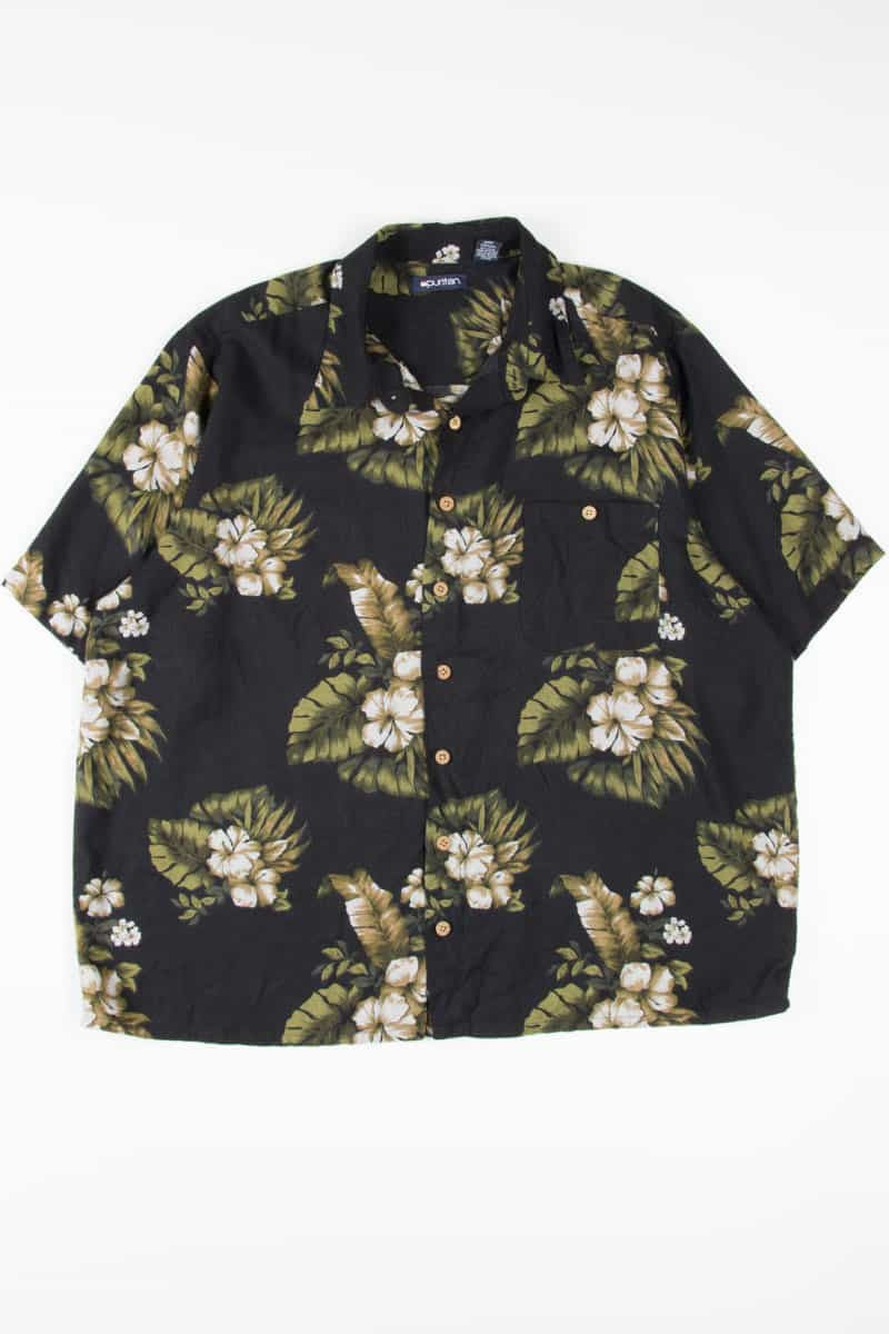 Black Hibiscus Hawaiian Shirt