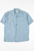 Blue Shadowed Floral Hawaiian Shirt