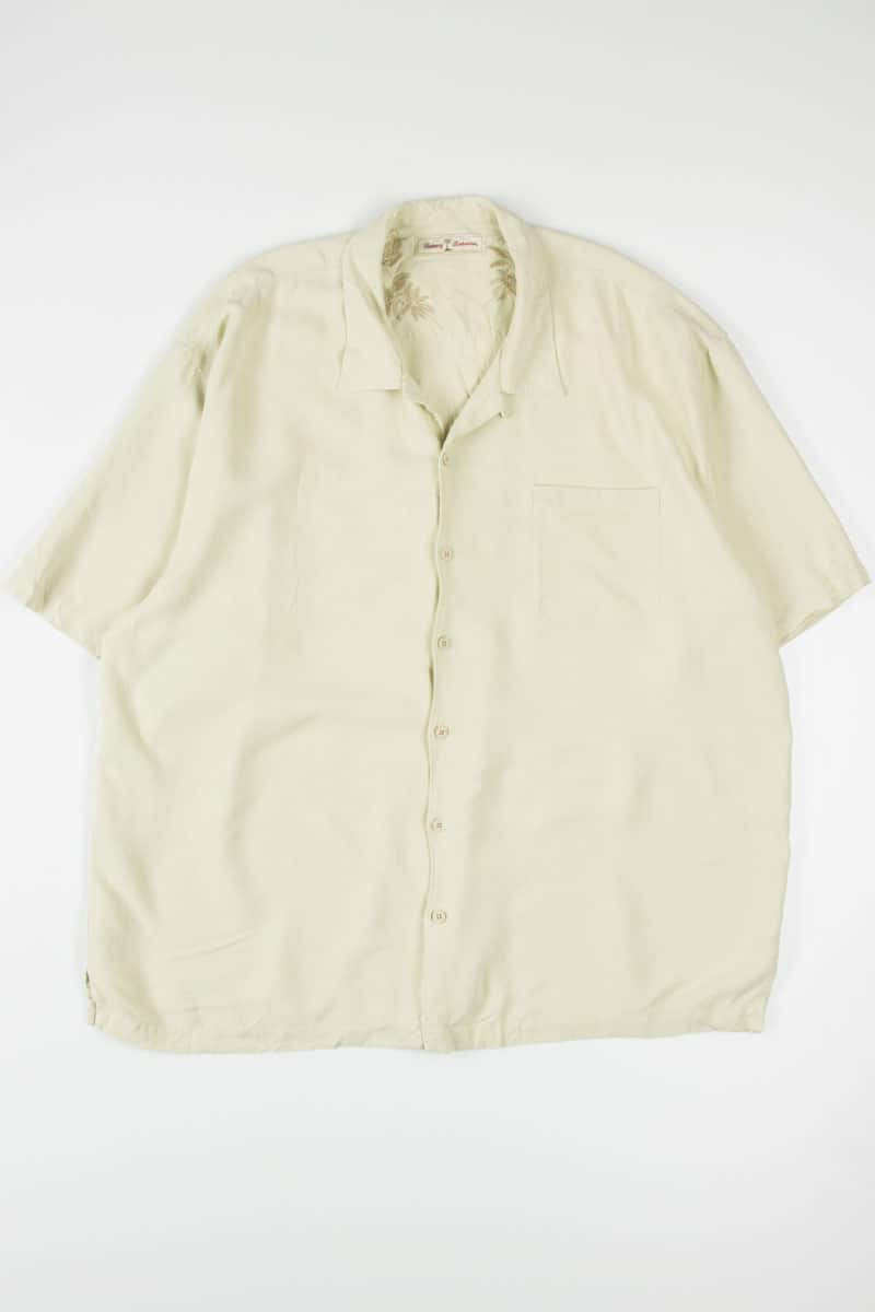 Beige Textured Tommy Bahama Hawaiian Shirt