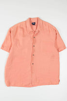 Coral Linen & Silk Hawaiian Shirt
