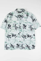 Green Tribal Floral Hawaiian Shirt