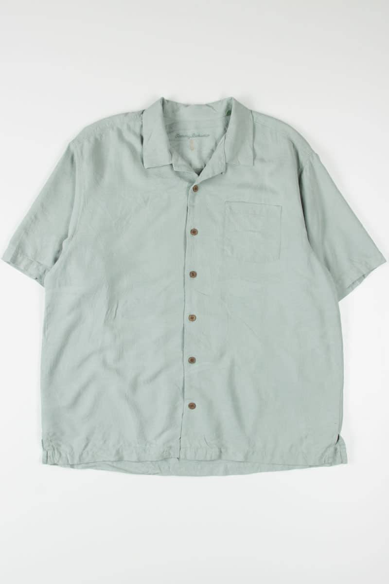 Seafoam Leaf Textured Tommy Bahama Hawaiian Shirt