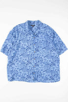 Blue Thatched Floral Hawaiian Shirt