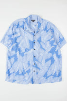 Blue & White Leaves Hawaiian Shirt