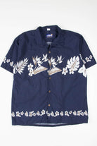 Blue 90s Floral Hawaiian Shirt