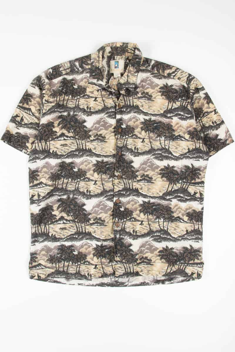 Brown Beach Scene Hawaiian Shirt