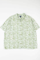 Green Leaf Outline Hawaiian Shirt