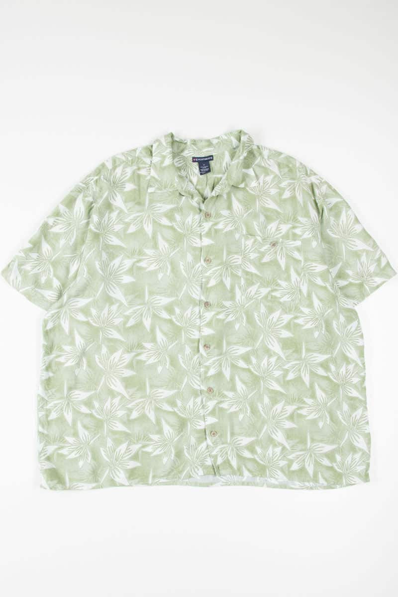 Green Leaf Outline Hawaiian Shirt