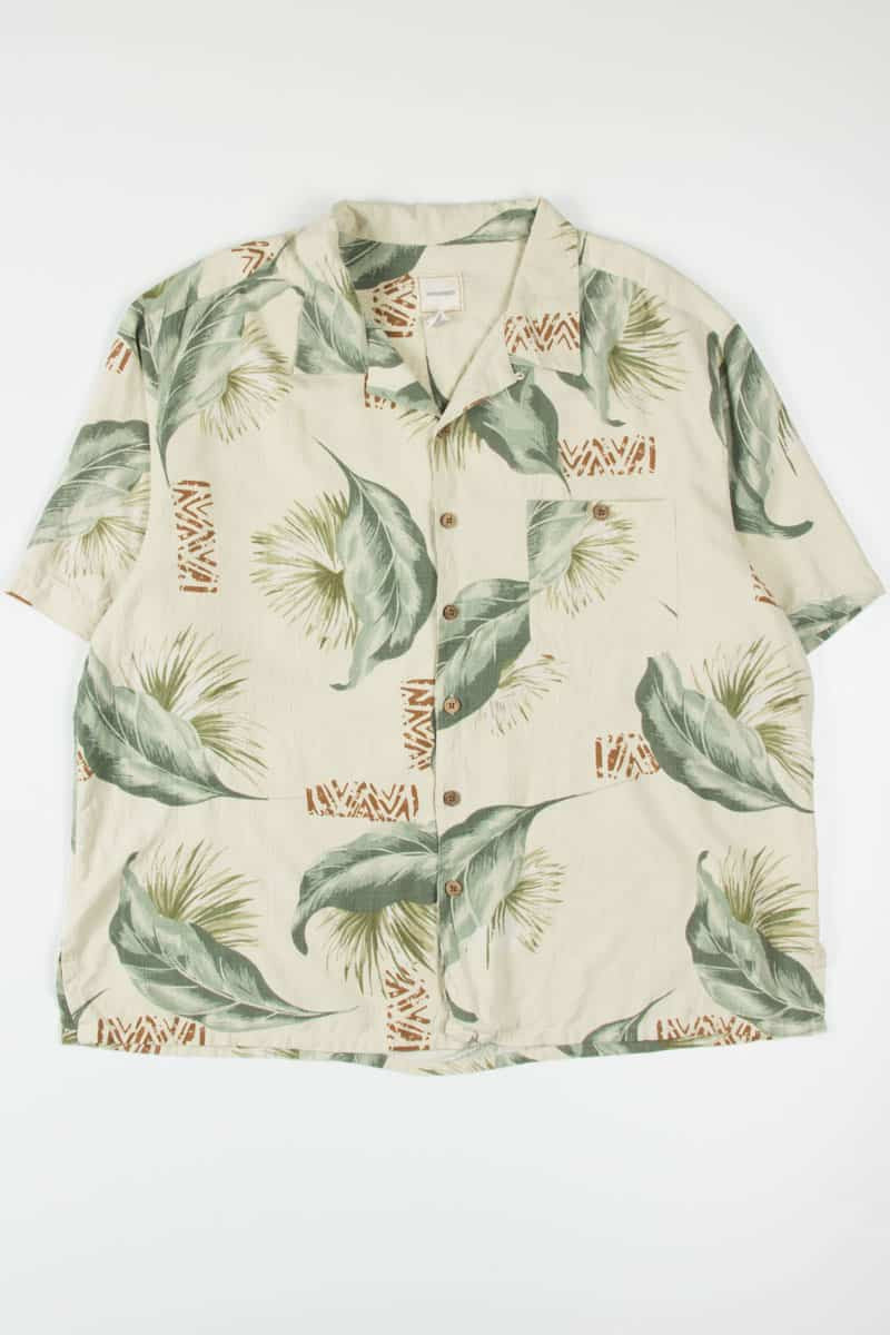 Tribal Leaf Print Hawaiian Shirt