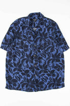 Black & Blue Floral Hawaiian Shirt
