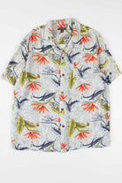 Birds of Paradise Striped Hawaiian Shirt