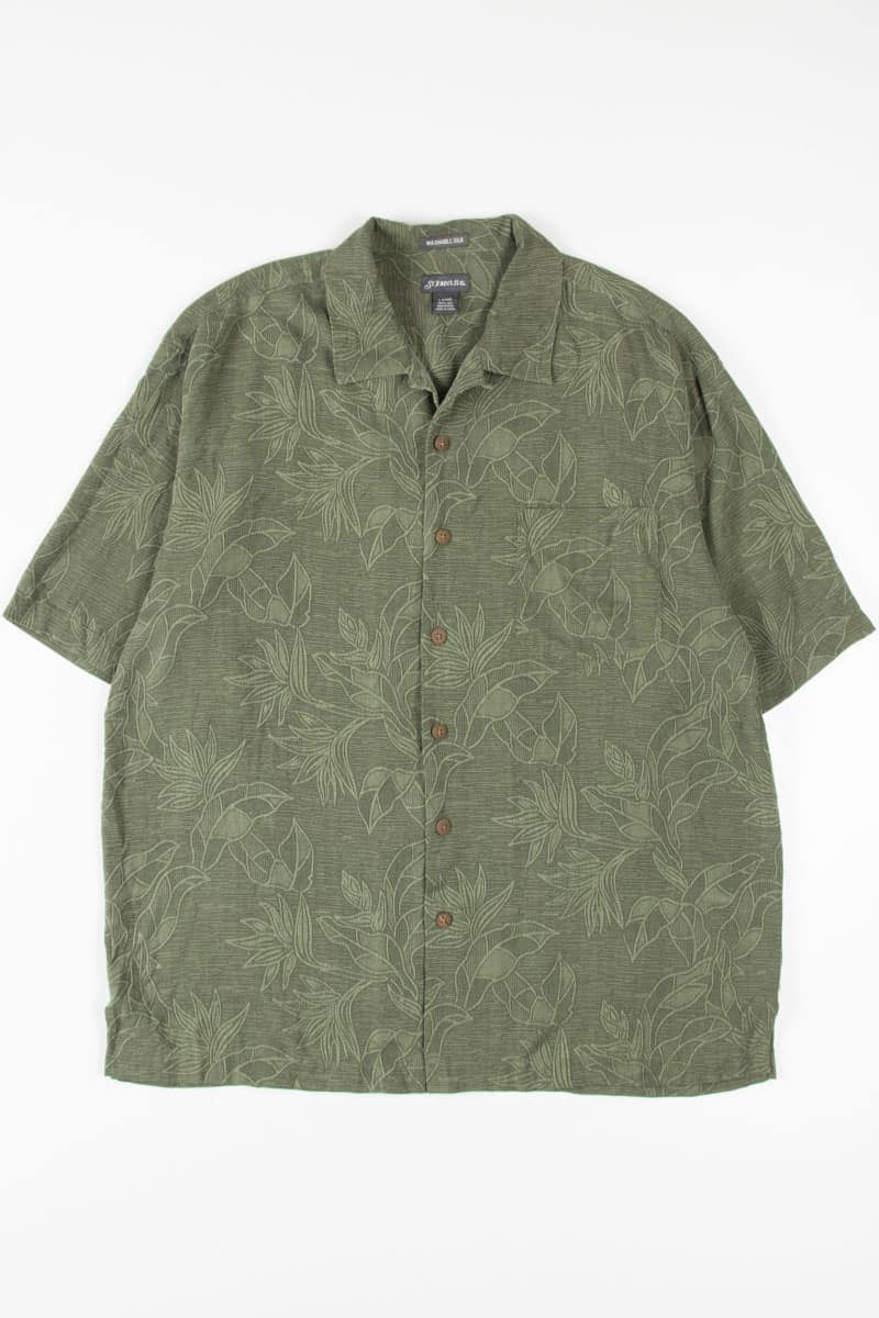 Dark Olive Bird Of Paradise Hawaiian Shirt
