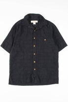 Black Shadowed Floral Hawaiian Shirt