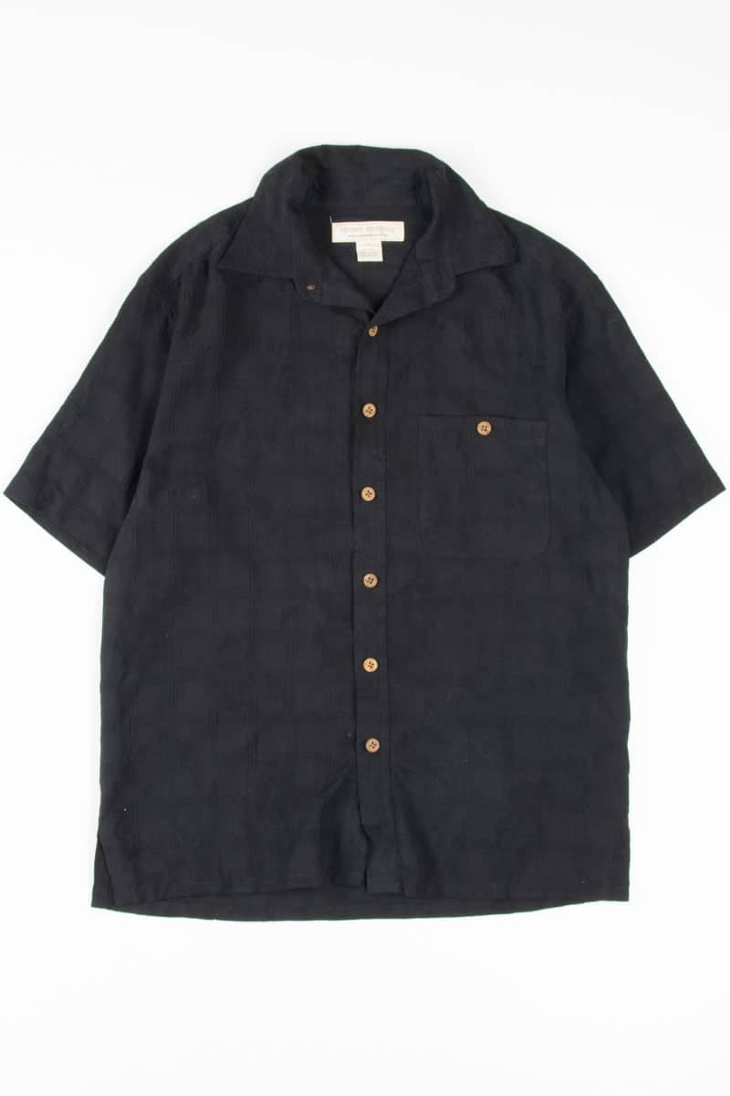 Black Shadowed Floral Hawaiian Shirt