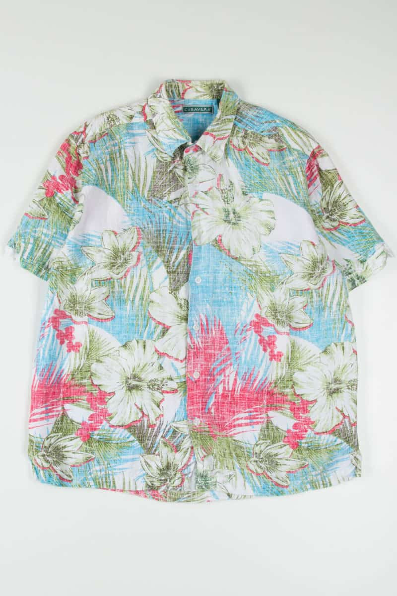 Large Floral Print Hawaiian Shirt