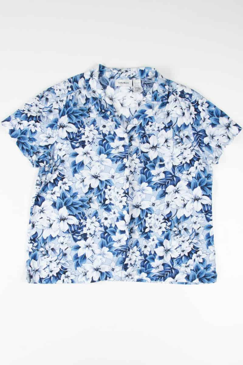 Blue Floral Hawaiian Shirt 1