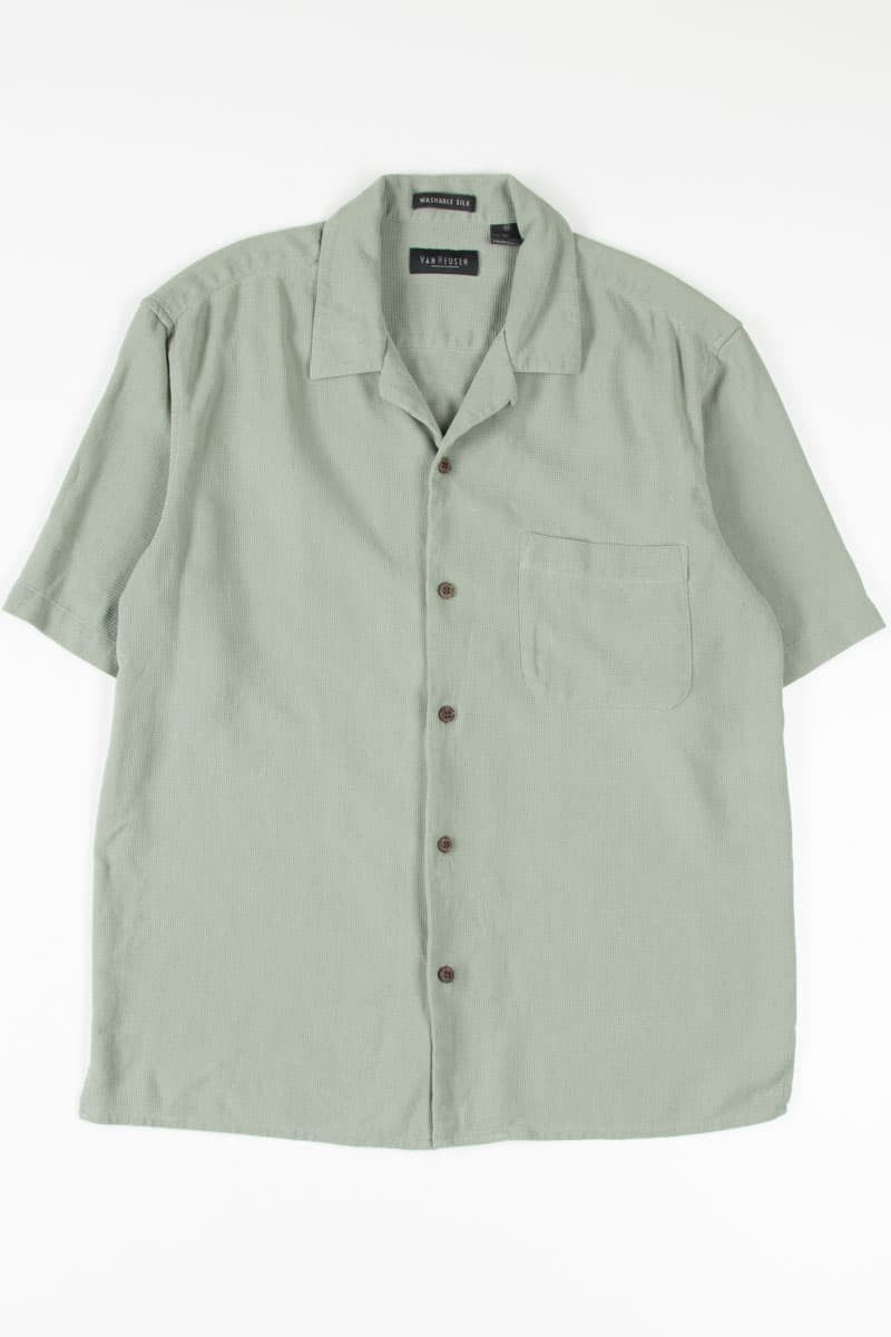 Grey Textured Hawaiian Shirt