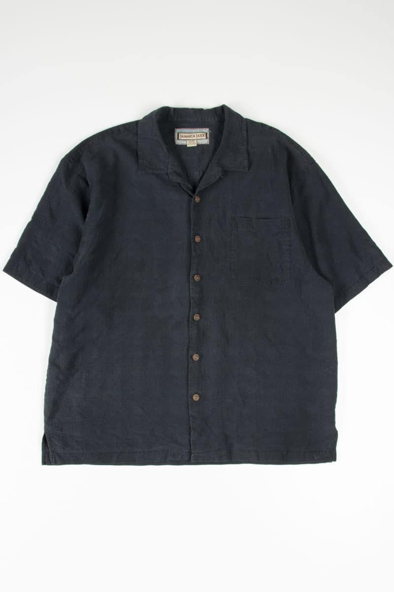 Black Textured Hawaiian Shirt