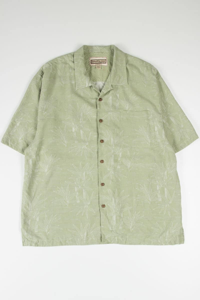Green Bamboo Print Hawaiian Shirt