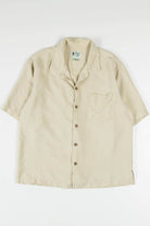 Beige Silk Camp Shirt
