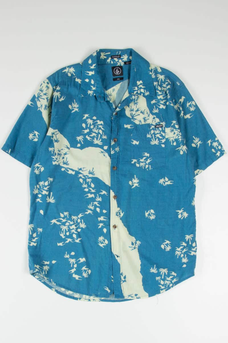 Teal Seagull Hawaiian Shirt