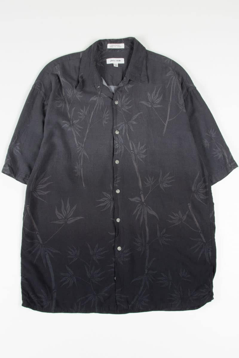 Black Ombre Bamboo Hawaiian Shirt