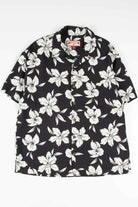 Black & White Floral Hawaiian Shirt