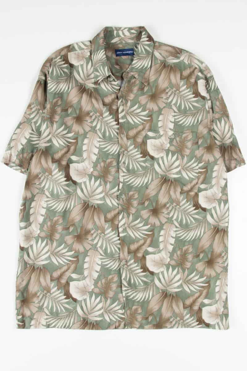 Olive Tropical Leaves Hawaiian Shirt