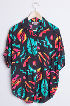 Black 90s Print Vintage Hawaiian