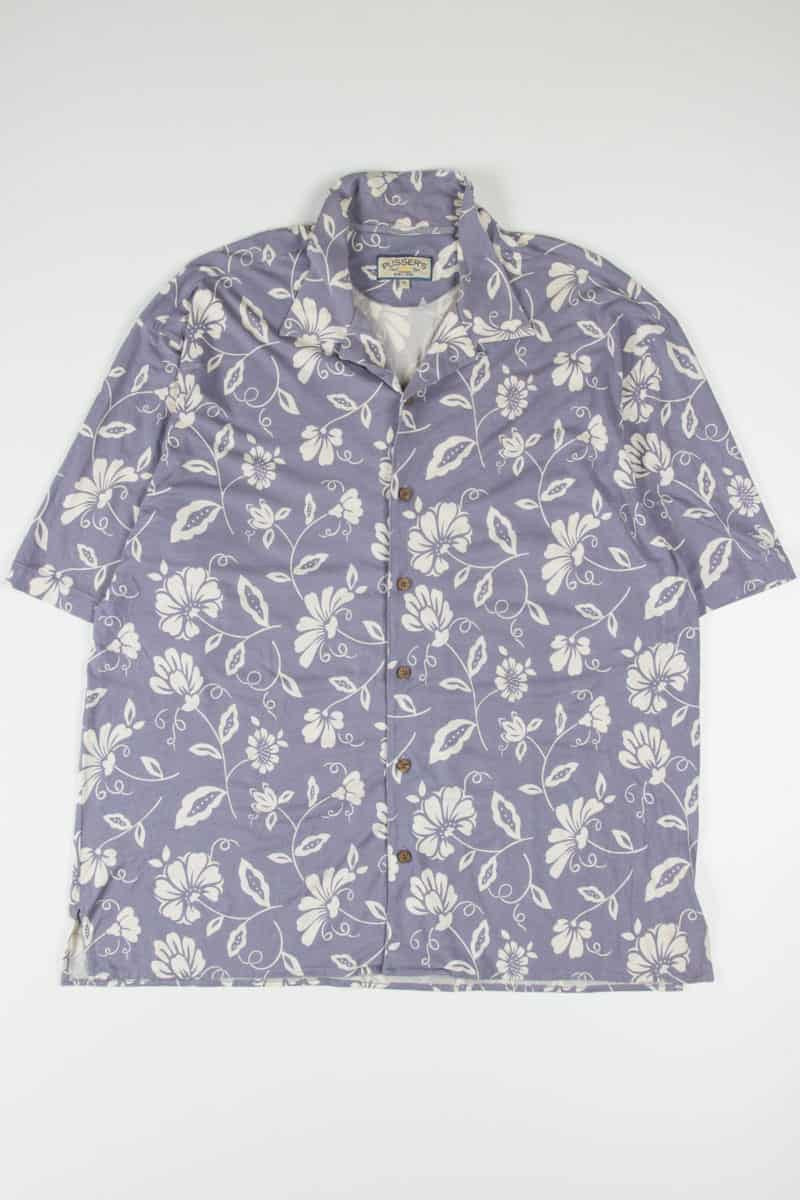 Periwinkle Floral Hawaiian Shirt 1