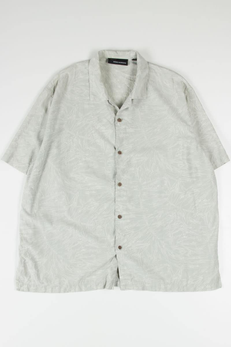 Grey Outlined Palm Fronds Hawaiian Shirt